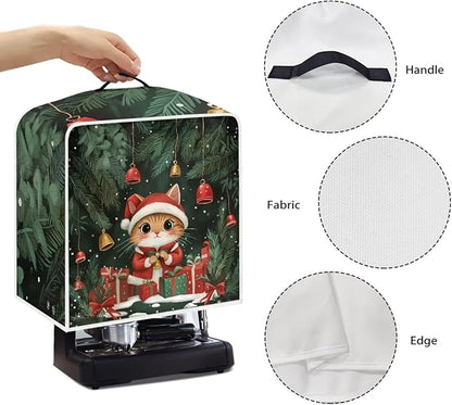 Coffee Maker Cover Christmas Cat Coffee Up Covers Dustproof Protector for Mixer Foldable Appliance Cover