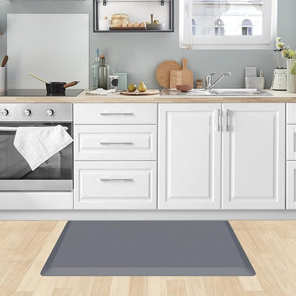 KitchenClouds Kitchen Mat Cushioned Anti Fatigue Rug 20"x32" Waterproof, Non Slip, Standing and Comfort Desk/Floor Mats for House Sink Office (Grey)