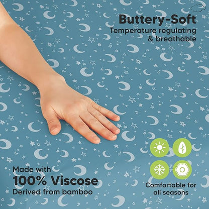 Pack and Play Sheets Fitted - 2-Pack Mini Crib Sheets for Pack N Play Mattress 38x26, Soft & Cozy, Neutral Toddler Playard Bedding, Snug Fitted Mini Baby Crib Mattress Cover Boy, Girl (Dragon Tale)