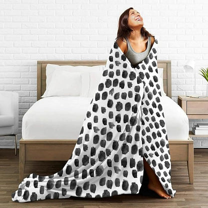 HGOD DESIGNS Watercolor Polka Dot Flannel Fleece Bed Blanket Throw Blanket Lightweight Cozy Plush Blanket for Bedroom Living Rooms Sofa Couch 40"x50"