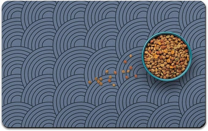 Dog Food Mat for Floors, Absorbent and Quick-Drying Pet Cat Food Mat,Anti-Fouling and Easy-to-Clean Pet Feeding Mat,Dog Bowl Mats for Messy Drinking Water Bowls.16 x24inch Boho Style