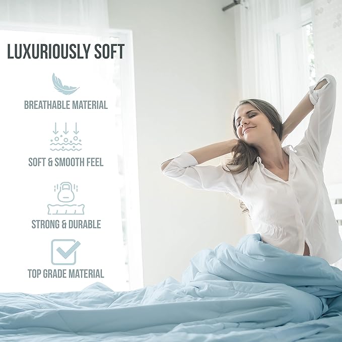 Twin Sheets Set - Luxury Hotel Bed Sheets - Soft Cooling Sheet with Elastic Corner Straps - Deep Pockets Microfiber Bedsheet - Bedding Sheet & Pillowcases - 3 PC (Twin Size, Light Blue)