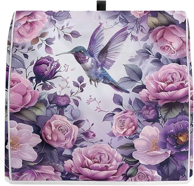 Hummingbird Stand Mixer Cover 6-8 Quart Floral Print Kitchen Appliance Covers Dust Protection Universal for Pressure Cooker Air Fryer Washable Kitchen Decoration Gift for Housewarming