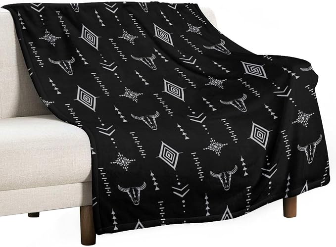 Southwest Blanket, Soft Native Tribal Vintage Abstract Ethnic Pattern Blanket Ethnic Aztec Print Throw Blanket for Couch Sofa 40"x50"