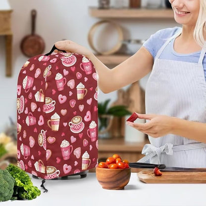 Red Blender Cover Dust Proof Small Appliance Cover Foldable Dust Cover Kitchen Decorations for Blender Food Processor Juicer Valentine's Day Decor
