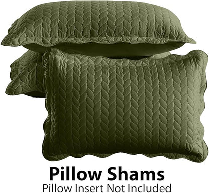 IR Imperial Rooms 8 Pack Quilt King Size Bedding (106" x 96") - Bulk Wholesale for Hotels, Guest Bedroom & Airbnbs - Lightweight Microfiber Reversible Embossed Quilts Bedspread (Olive Green)