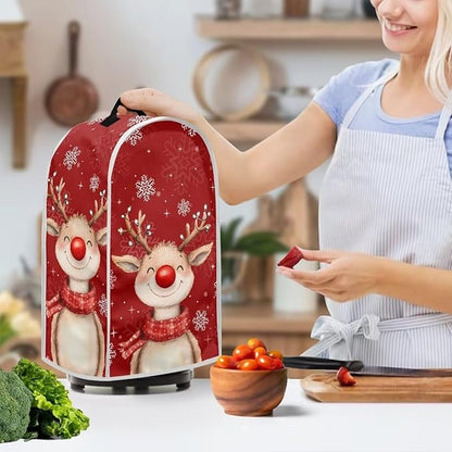 Christmas Blender Cover Elk Food Processor Dust Cover Red Xmas Kitchen Decor Dustproof Anti-Stain Appliance Dust Cover for Kitchen Aid Mixers Coffee Machine