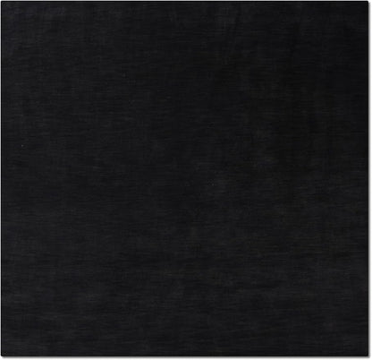 Hand Knotted Loom Wool ECO-Friendly Area Rugs - 6'x6', Square, Charcoal Color, Solid Plain Design, High Pile Handmade Anti Skid Area Rugs for Living Room, Bed Room (L00111)