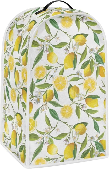 Lemon Print Blender Covers Kitchen Food Processor Covers with Durable Handle, Durable Foldable Small Appliances Protector Universal Blender Cover