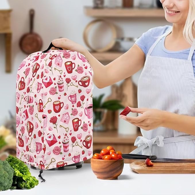 Coffee Mixer Hood Cover Dust Covers for Kitchen Appliances Valentines Day Small Appliance Dust Covers for Kitchen Coffee Maker Cover Blender Dust Protection