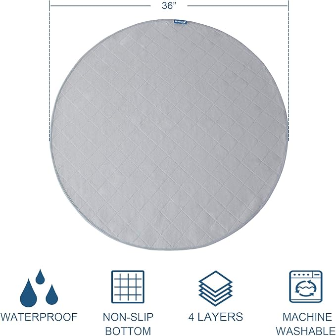 Washable Dog Pee Pads 2 Pack, Waterproof Dog Whelping Pads, Reusable Pee Pad Quilted, Fast Absorbing Training Pads for Dogs, Housebreaking Absorption Pads, Grey & Navy