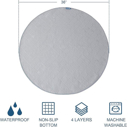 Washable Dog Pee Pads 2 Pack, Waterproof Dog Whelping Pads, Reusable Pee Pad Quilted, Fast Absorbing Training Pads for Dogs, Housebreaking Absorption Pads, Grey & Navy