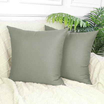 Thmyo 4-Pack 100% Cotton Comfortable Solid Decorative Throw Pillow Case Square Cushion Cover Pillowcase Sublimation Blank Pillow Covers DIY Throw Pillowcase for Sofa Bedroom(22x22 inch/ 55x55cm,Grey)