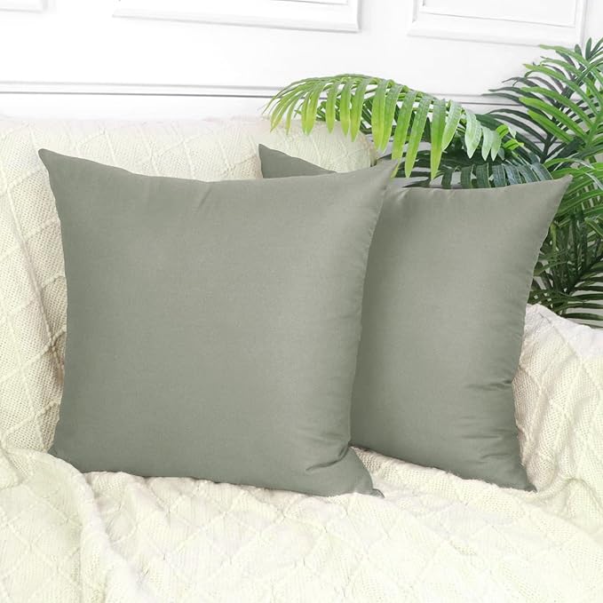4-Pack 100% Cotton Comfortable Solid Decorative Throw Pillow Case,Thmyo Square Cushion Cover Pillowcase Sublimation Blank Pillow Covers DIY Throw Pillowcase for Sofa Bedroom(24x24 inch/ 60x60cm,Grey)