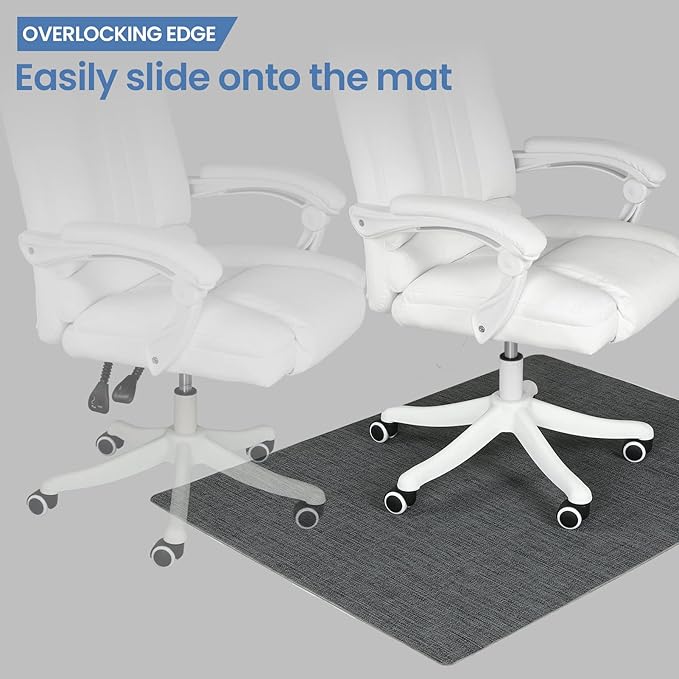 Chair Mat for Hardwood & Tile Floor, 47" x 60" Heavy Duty Office Chair Mat for Rolling Chairs, Anti Slip, Non-Curve, Floor Protector for Home Office, Gray