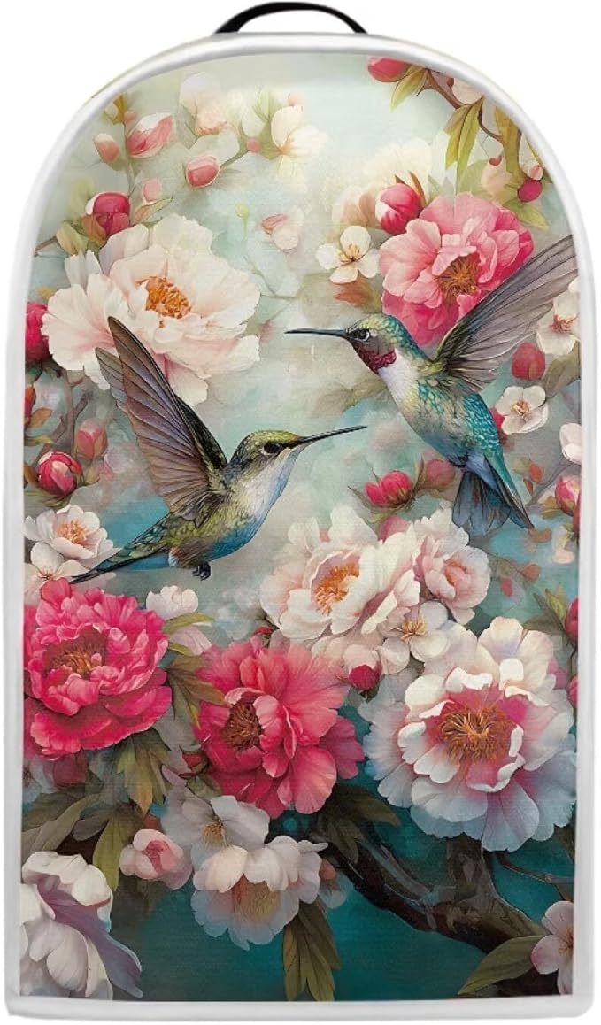 Talayituse Vintage Hummingbird Flower Print Blender Dust Cover, Fingerprint Protection Cover for Stand Mixer or Coffee Machine, Home Kitchen Appliance Covers for Stain Dust Resistant Supplies