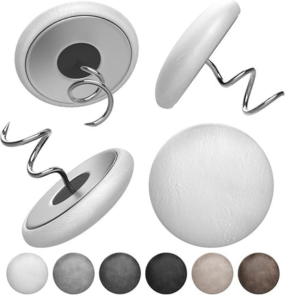 Leather Upholstery Twist Pins for Bed Skirts – 12 Pack Fabric Holders and Tacks for Sofa Covers, Armchairs, and DIY Sewing – Elegant Screw Design Upholstery Accessories (12, White)