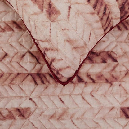 The HomeCentric King/Queen/Twin Maroon & Ivory Decorative Twin 53"x18" Bed Runner with 2 Pillow Cover, Tie & Dye, Beaded & Quilted Bed Scarf on Cotton Fabric - Tie Dye Love