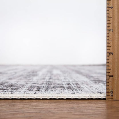 Bloom Rugs Washable Non-Slip 10x14 Rug - Gray/Charcoal/Blue Modern Abstract Area Rug for Living Room, Bedroom, Dining Room, and Kitchen - Exact Size: 10' x 14'