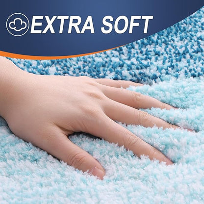 OLANLY Bathroom Runner Rugs 59x20, Extra Soft Absorbent Microfiber Bath Rugs, Rubber Backing, Quick Dry, Washable Bath Mats for Bathroom Floor, Tub and Shower, Home Decor Accessories, Peacock Blue