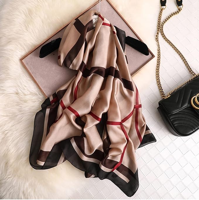 Fashion Scarves Scarf 100% Silk Feeling Scarf Silk Like Scarves Long Lightweight Sunscreen Shawls for Women