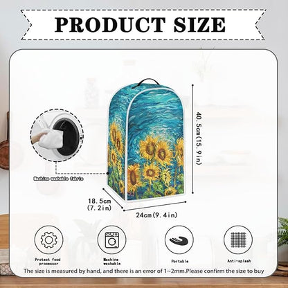 Sunflower Pattern Blender Dust Cover for Stand Mixer or Coffee Maker Appliance, Anti Fingerprint Polyester Dust Proof Stain Resistant Blender Cover for Home Kitchen