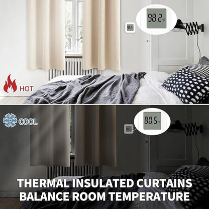 BGment Short Blackout Curtains for Bedroom 40 Inches Long - Thermal Insulated Room Darkening Curtain for Kitchen, Champagne, 34 x 45 Inch, 2 Panels