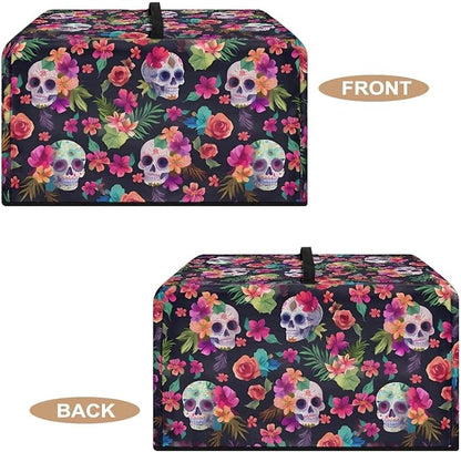 Microwave Oven Cover, Halloween Skull Heat-Resistant Polyester Machine Protector Decorative Kitchen Appliance Covers Waterproof Microwave Oven Cover for Most Countertop Microwaves