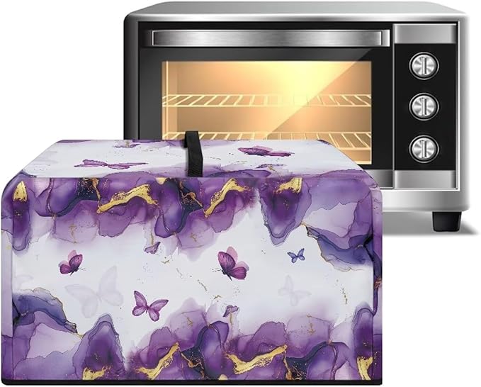 Microwave Oven Dust Cover, Marble Heat-Resistant Waterproof Polyester Fabric Protection for Toaster Oven Air Fryer Dust Cover for Microwaves Ovens Machine Washable