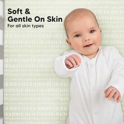 KeaBabies 2-Pack Baby Crib Sheets for Boys, Girls - 52x28 Viscose Derived from Bamboo Toddler Bed Sheets Neutral, Fitted Crib Mattress Cover for Standard Baby Bedding, Soft & Cozy (Fleur)