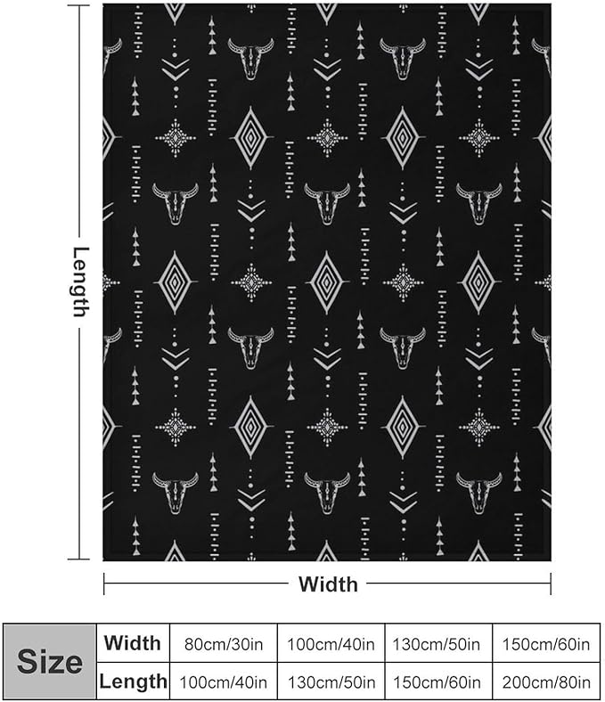 Southwest Blanket, Soft Native Tribal Vintage Abstract Ethnic Pattern Blanket Ethnic Aztec Print Throw Blanket for Couch Sofa 40"x50"