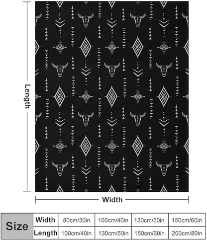 Southwest Blanket, Soft Native Tribal Vintage Abstract Ethnic Pattern Blanket Ethnic Aztec Print Throw Blanket for Couch Sofa 40"x50"