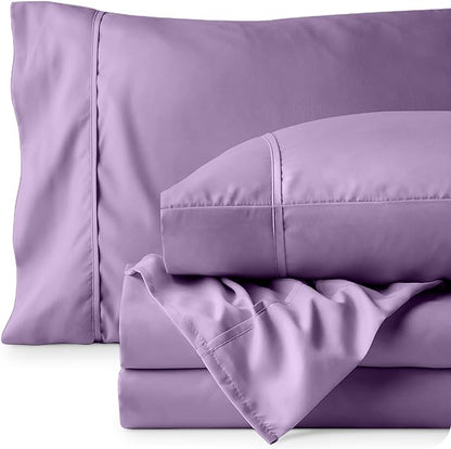 Bare Home Full Sheet Set - Luxury 1800 Ultra-Soft Microfiber Full Bed Sheets - Double Brushed - Deep Pockets - Easy Fit - 4 Piece Set - Bedding Sheets & Pillowcases (Full, Lavender)