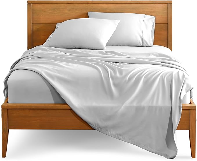 Bare Home Full XL Sheet Set - Luxury 1800 Ultra-Soft Microfiber Full Extra Long Bed Sheets - Double Brushed - Deep Pockets - Easy Fit - 4 Piece Set - Bedding Sheets & Pillowcases (Full XL, Cloud Grey)