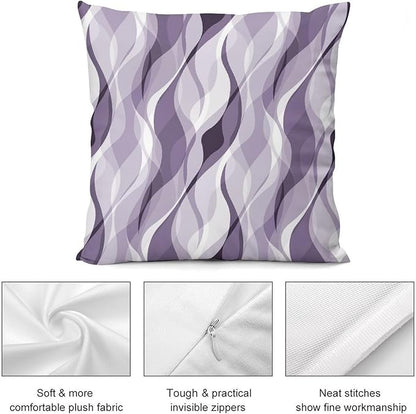 Lavender Throw Pillow Covers Modern Purple and Grey Striped Decorations for Bedroom Living Room Farmhouse Sofa Pillows Bed Couch 20x20 Inch
