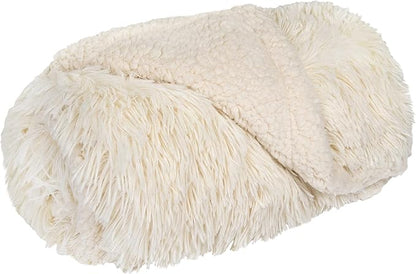 PetAmi Waterproof Dog Blanket for Small Medium Dogs, Calming Fleece Cat Blanket, Couch Protector Washable Sherpa Faux Fur Pet Throw for Puppy, Soft Reversible 29x40 Cream Beige