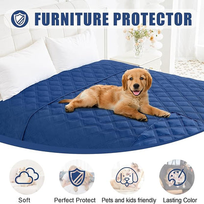 Smiry Waterproof Dog Bed Cover Blanket 30x70, Soft Reversible Pet Blanket, Washable Leakproof Cats Dogs Couch Cover for Sofa, Couch, Furniture, Lattice, Navy/Navy