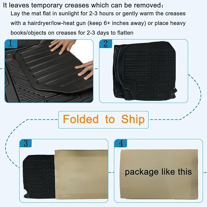 Aiqiying Floor Mats Compatible with Toyota Camry 2012-2017,All Weather Carpet Protector 3D Waterproof Durable Odorless Custom-Fit for 2007-2011 Camry Floor Liner Full Set TPE Car Liners