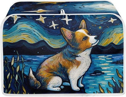 ZFRXIGN Corgi Toaster Cover Small Appliance Covers Starry Night Toaster Cover 2 Slice Kitchen Decor Toaster Microwave Oven Cover Toaster Bag Dust Cover Blue