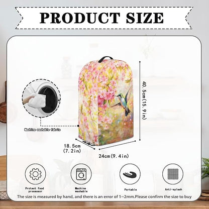 Birds Flower Blender Dust Cover Stand Mixer or Coffee Maker Appliance Covers with Drawstring Anti Fingerprint Polyester Dust Stain Resistant Blender Cover for Home Kitchen