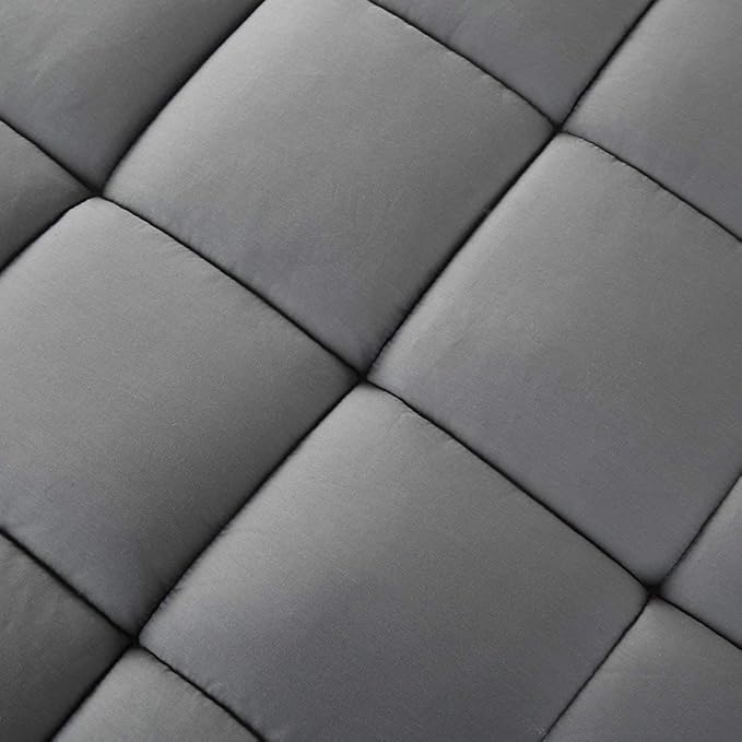 LEISURE TOWN Mattress Pad Queen Size Soft Cotton Mattress Cover,Quilted Fitted Mattress Topper with Deep Pocket fits 8-21 inch Mattress,Breathable Fluffy Pillow Top,Cooling Mattress Protector, Grey