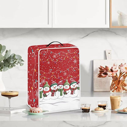 Christmas Snowflake Coffee Maker Cover Dust Protection with Top Handle Washable Portable Replacement