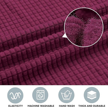 LURKA Stretch Oversized Sofa Slipcovers 1 Piece Couch Covers for 3 Cushion Couch Sofa Furniture Protector Full Sofa Covers with Elastic Bottom for Kids and Pet (X-Large, Wine)