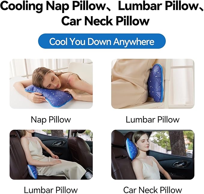 Small Cooling Gel Pillow, Kids Pillow 15" x 7", Cool Pillows for Hot Sleepers, Nap Pillows, Lumbar Pillow, Summer Cooling Accessories, Summer Gifts for Girls Boys, Small Size