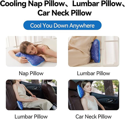 Small Cooling Gel Pillow, Kids Pillow 15" x 7", Cool Pillows for Hot Sleepers, Nap Pillows, Lumbar Pillow, Summer Cooling Accessories, Summer Gifts for Girls Boys, Small Size