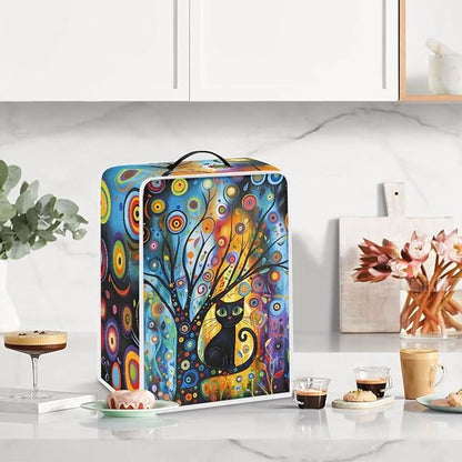 Modern Art Cat Coffee Maker Covers With Top Handle Folding Coffee Machine Dust Covers For Blender Mixer Juice Machine Keep Office Home Kitchen Clean