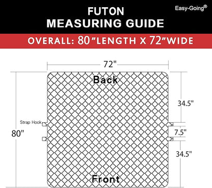 Easy-Going Futon Slipcover - Reversible Sofa Cover, Armless, Water Resistant - Protects Furniture from Pets & Kids (Green/Christmas Red)