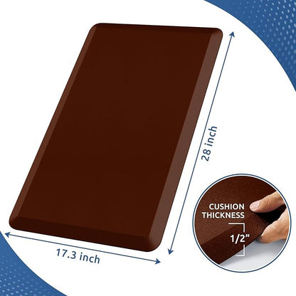 KitchenClouds Kitchen Mat Cushioned Anti Fatigue Rug 17.3"x28" Waterproof, Non Slip, Standing and Comfort Desk/Floor Mats for House Sink Office (Coffee)