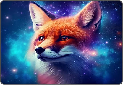 Galaxy Fox Rug 3D Cute Foxes Area Rugs for Bedroom Living Room Playroom Boys Kids Cartoon Colorful Carpet Glitter Stars Throw Rugs Floor Mat 59 in x 39 in