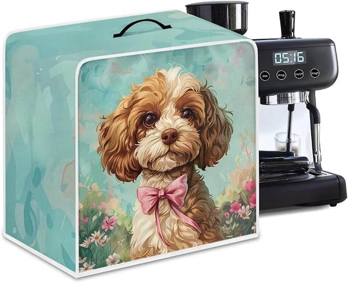 Mumeson Cute Dog Coffee Maker Cover Stand Mixer or Coffee Maker Appliance Cover Dust and Fingerprint Protection Kitchen Stand Mixer Cover Small Appliance Covers, Large